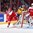 MONTREAL, CANADA - DECEMBER 26: Denmark's Ander Koch #3 takes a hit from Sweden's Joel Eriksson Ek #20 while Lasse Petersen #30 looks on during preliminary round action at the 2017 IIHF World Junior Championship. (Photo by Andre Ringuette/HHOF-IIHF Images)

